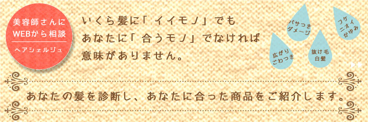 ヘアシェルジュで商品選びのお手伝い♪