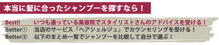 本当に髪に合うシャンプーを選ぶなら、まずはいつもの美容院で相談してください!